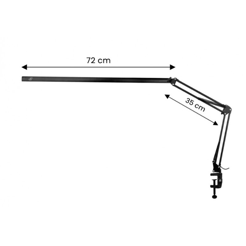 Behandellamp zwart met houder Behandellamp zwart met houder